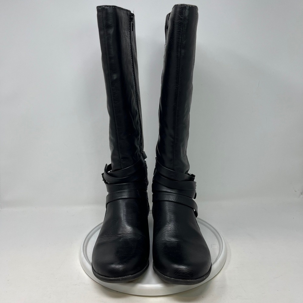 Natural Soul by Naturalizer Veil Black Riding Boots Women 8.5 M Knee High Buckle